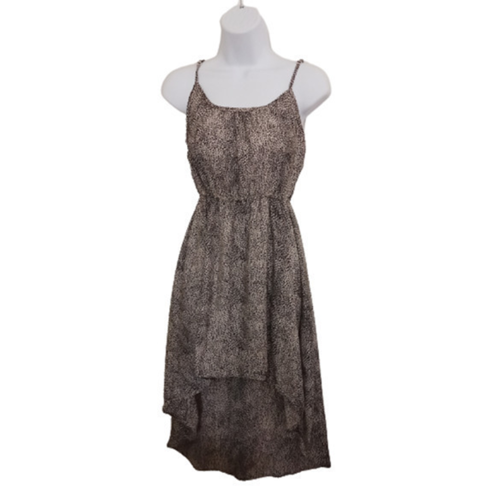 Cotton On‎ Animal Print High Low Cinched Waist Spagetti Strap Dress Size Xsmall